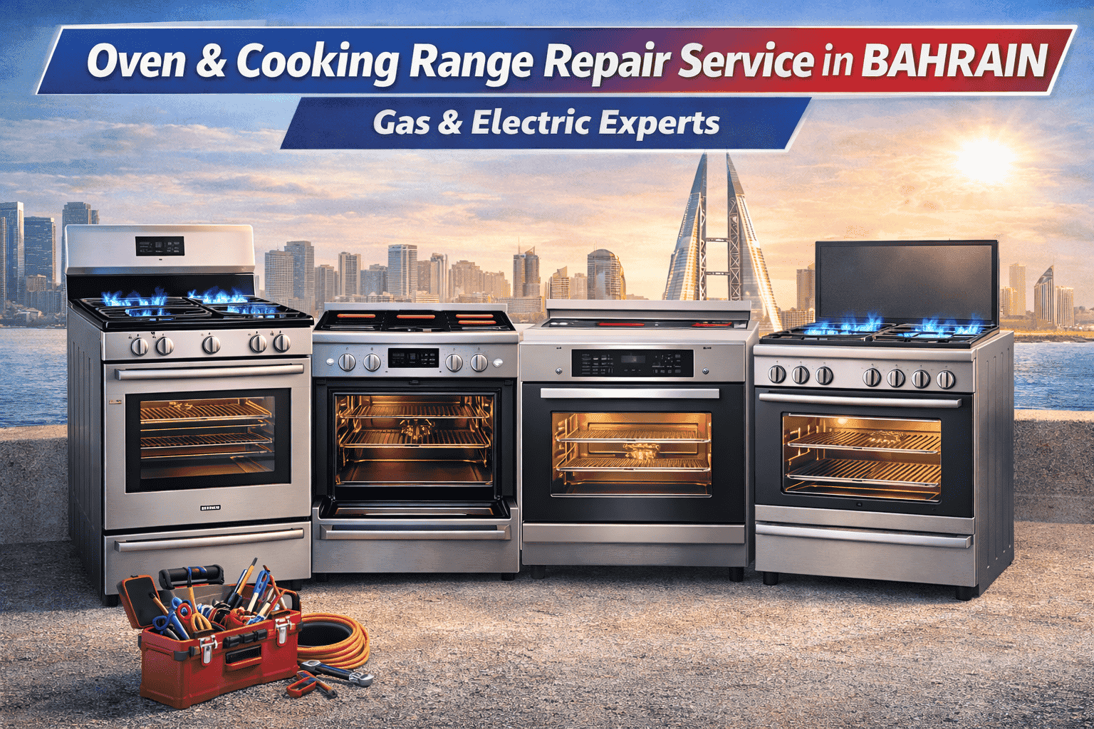 We offer professional oven and cooking range repair in Bahrain for gas, electric, and built-in units. Whether heating issues or ignition faults, our technicians ensure safe, quick, and dependable repairs right at your doorstep.