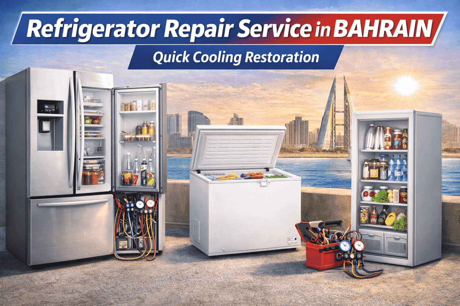 Get reliable refrigerator repair in Bahrain for single-door, double-door, and deep freezer units. Our specialists handle cooling failures, gas leaks, and compressor problems with fast service to protect your stored food and beverages.