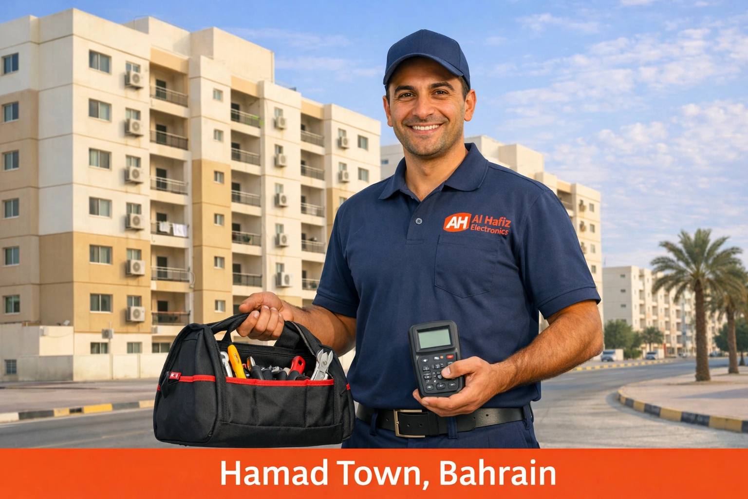 Professional electronics repair service in Hamad Town fixing AC and home appliances